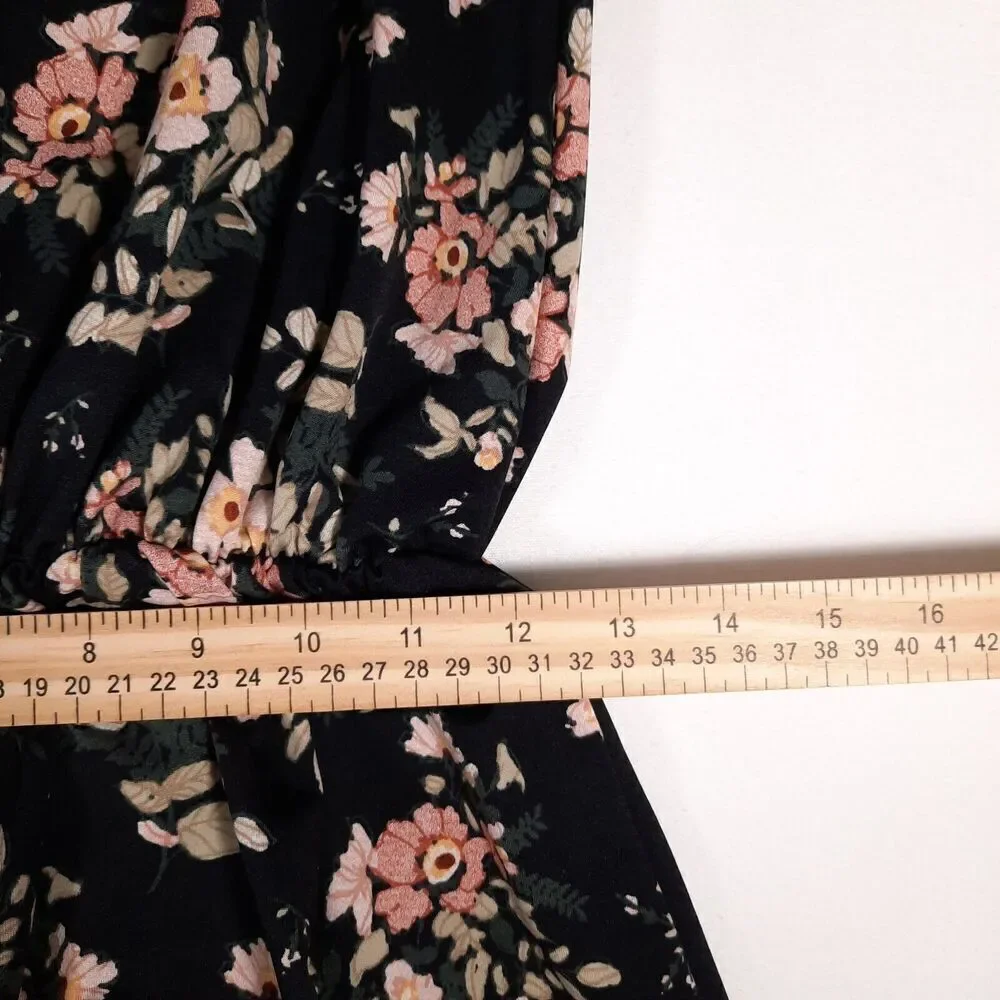 First Love On or Off Shoulder Floral Knit Peasant Top Size Medium / Large Ruffle - Picture 13 of 13